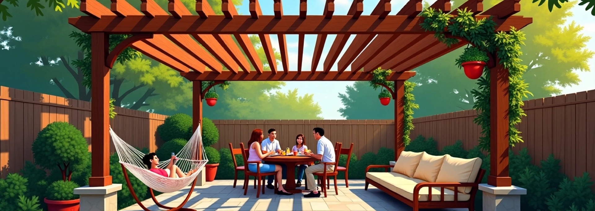 una pérgola en tu patio o jardín